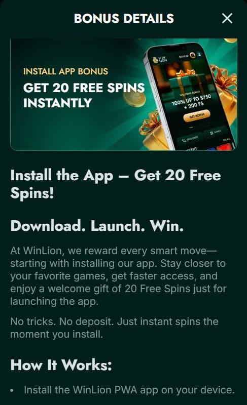 WinLion install the app