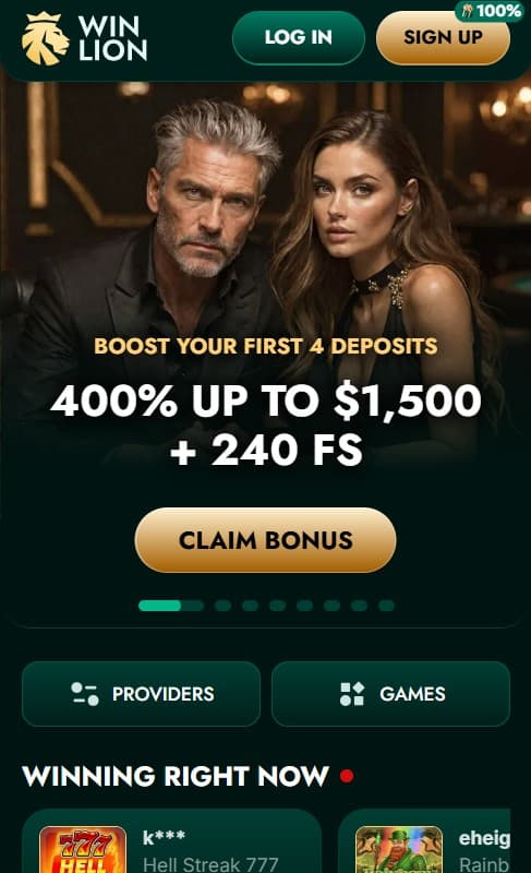 WinLion welcome bonuses